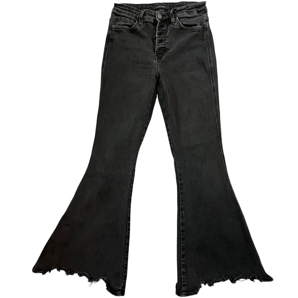Flying Monkey Womens Black High Rise Super Flare Jeans‎ Size 28 Bell Bottoms